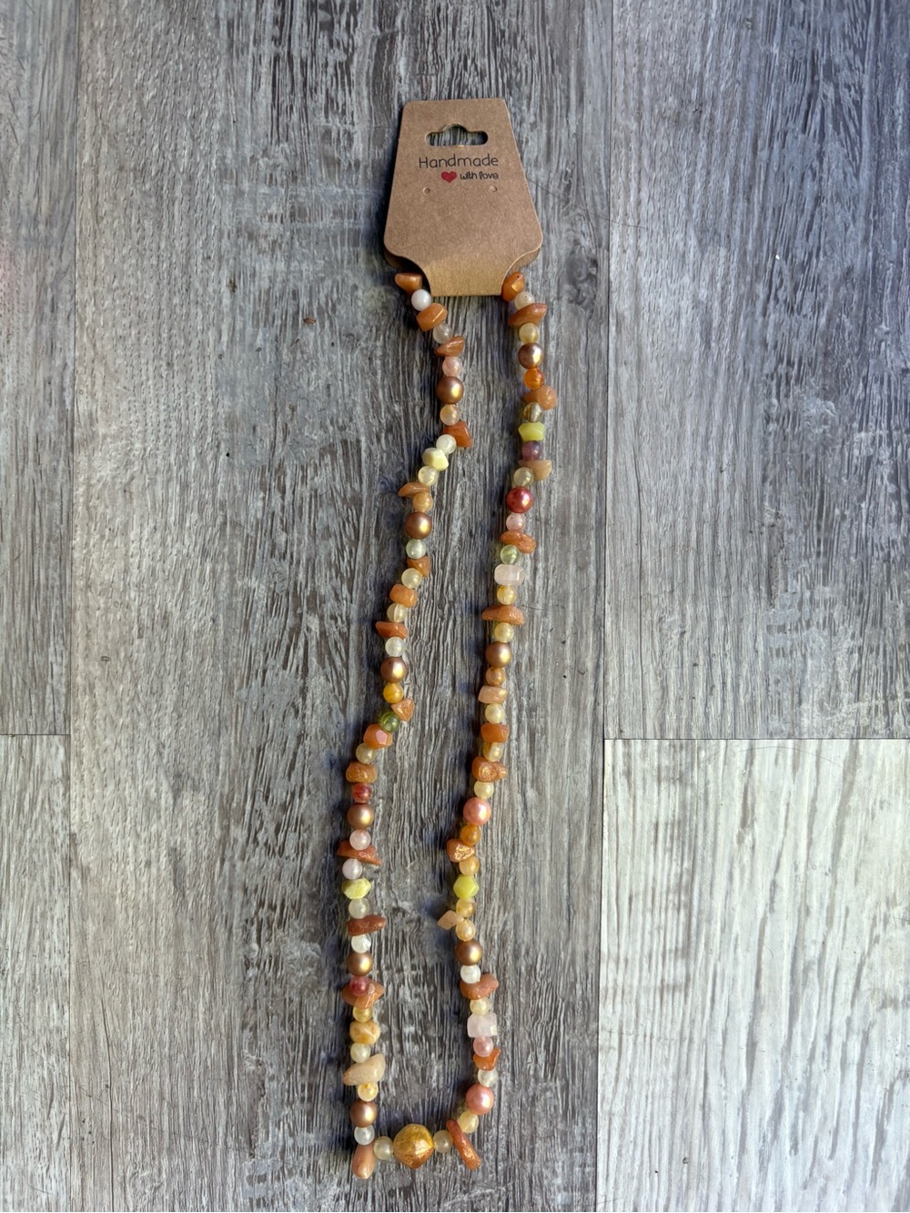 Handmade by me multi coloured beaded necklace, boho festival vibes